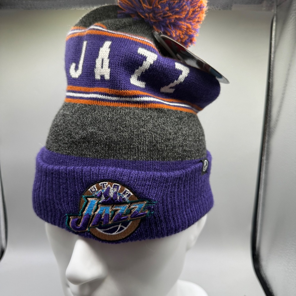 Utah Jazz NBA Pom Beanie Hat Mens OSFM Zephyr